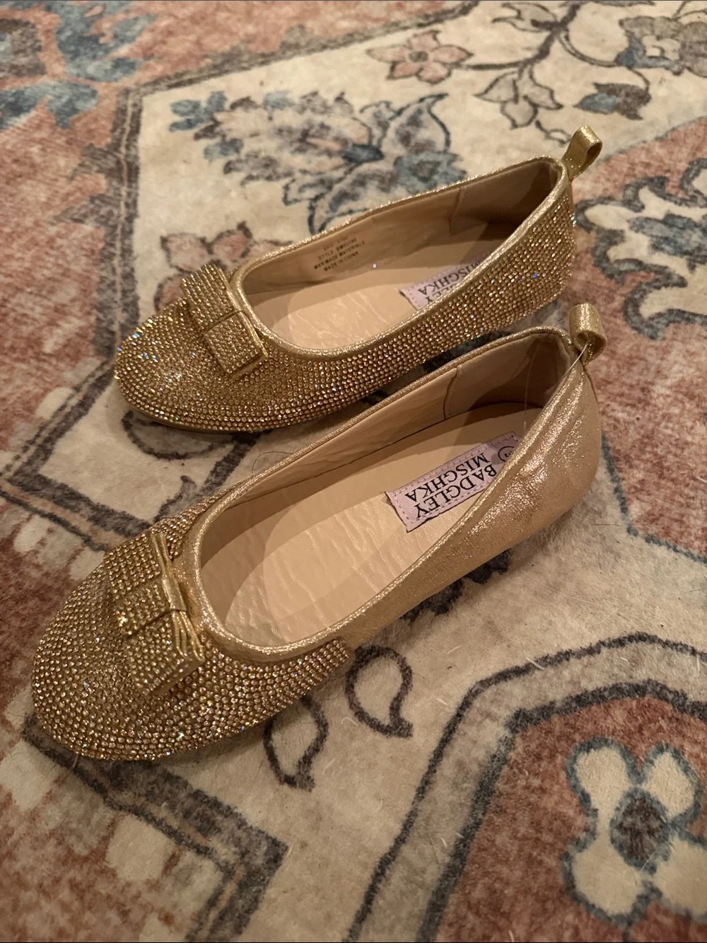 Badgley Mischka Women's Rose Gold Crystal-Embellished Flats
